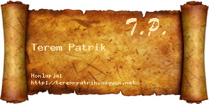 Terem Patrik névjegykártya